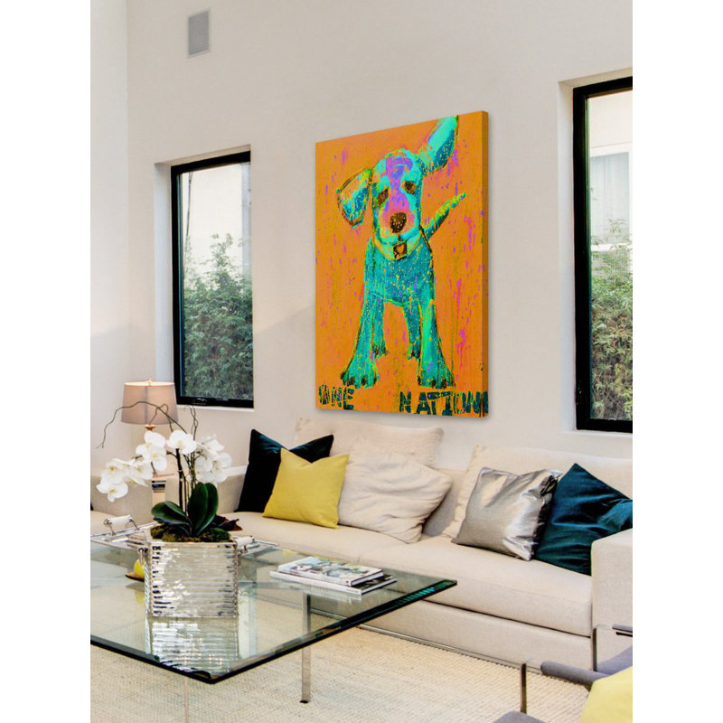 «Pink and Orange One Nation», reproduction sur toile tendue, H 18 po x l 12 po x P 1,5 po