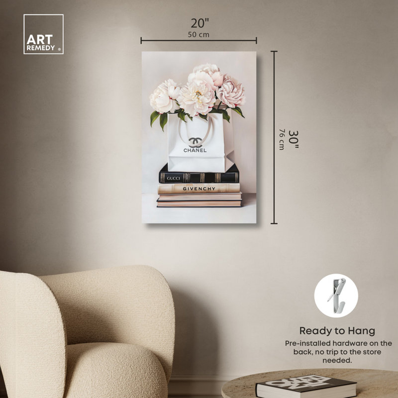 Art graphique sur toile crème, H 30 po x l 20 po, Toile tendue