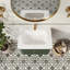 Meuble-lavabo mural de luxe de 76 cm (30 po) de style médiéval, suspendu, vert, avec lavabo.