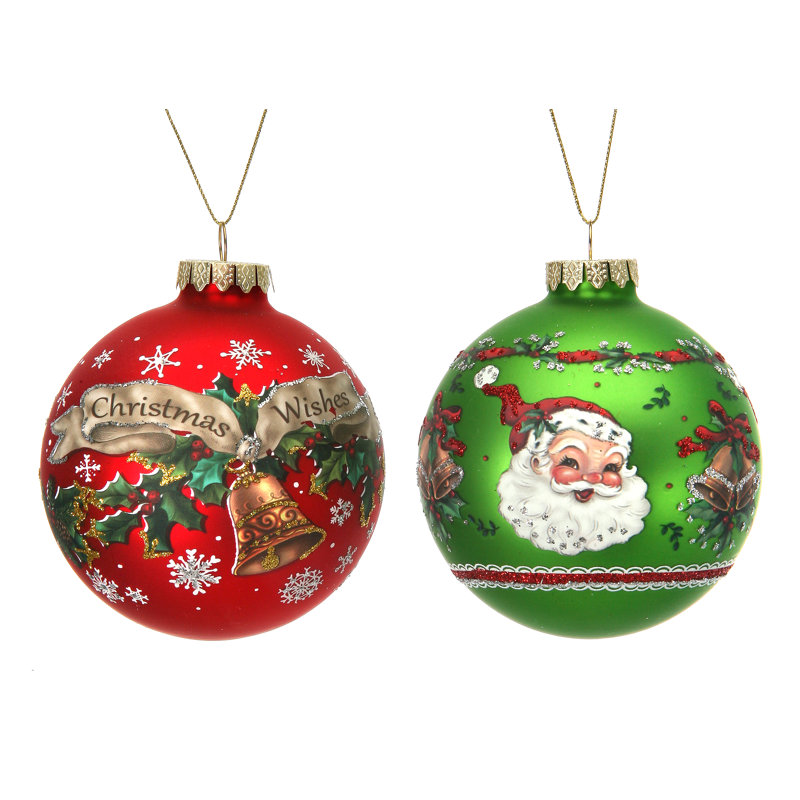 Ensemble de 6 boules de Noël en verre assorties