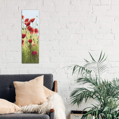Mountain Poppies I 1 Piece Wrapped Canvas Panoramic Painting