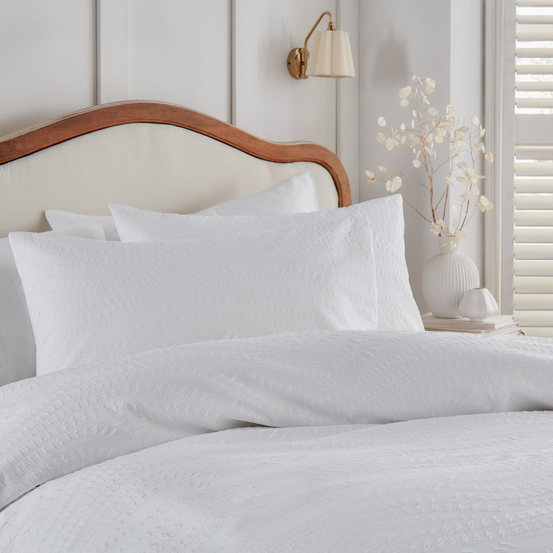Georgia Cotton Blend No Pattern Duvet Cover Set with Pillowcases Included, Double Duvet Cover Set + 2 Standard Pillowcases