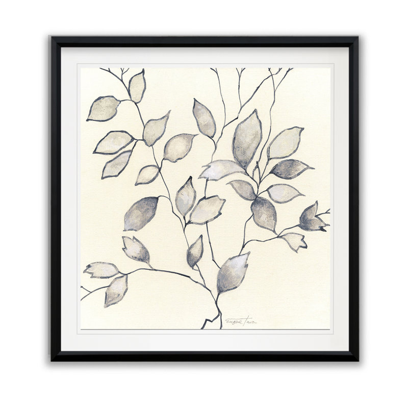 " Whispering Leaves I ", 30.5" H x 30.5" W, Framed Print, Black