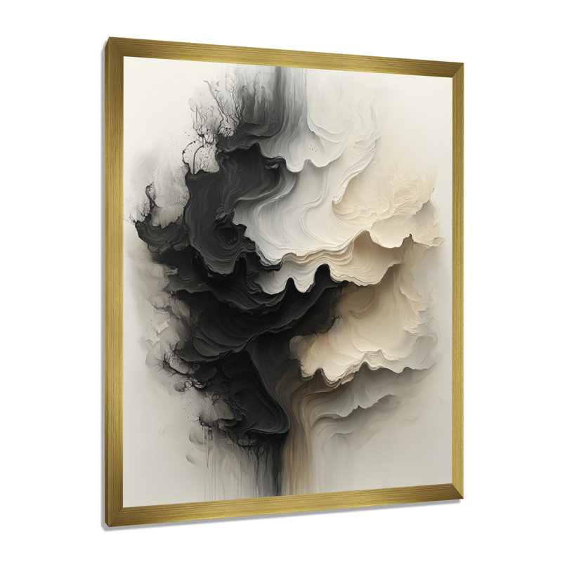Oldsmar - Abstract Wall Decor, 32" H x 24" W, Framed Print without Mat, Gold