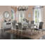 Ensemble de 2 chaises d'appoint luxueuses en bois argenté / polyuréthane revêtu de similicuir gris