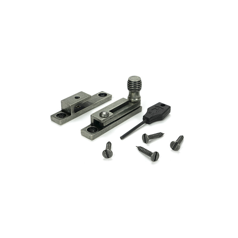 Beehive Quadrant Fastener - Narrow, Pewter Patina
