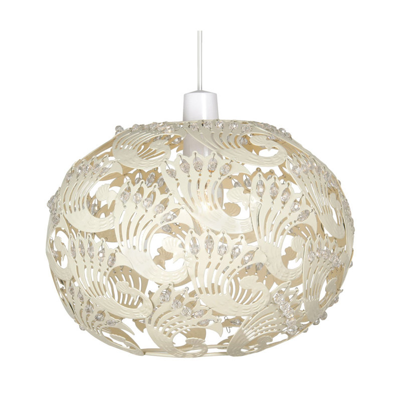 Orla 21cm H Metal Round Pendant Shade ( Screw On ) in Cream
