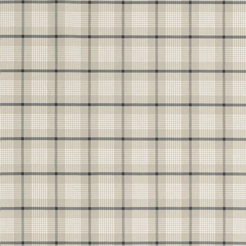 St. Lucia Plaid Fabric, Black/Gray