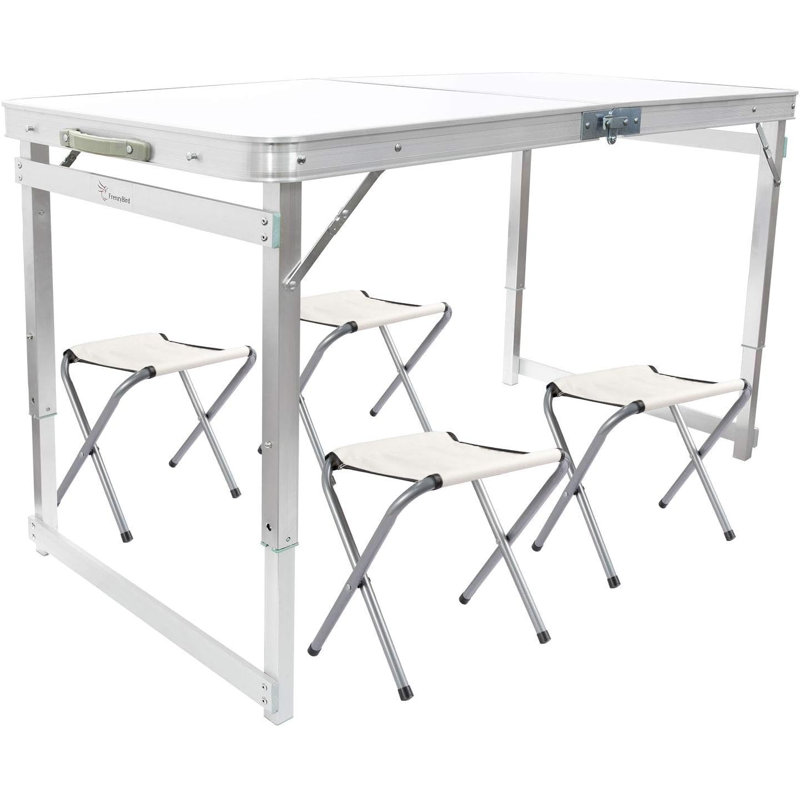 Table de pique-nique pliante Frenzybird avec 4 tabourets, ensemble de chaises Oxford