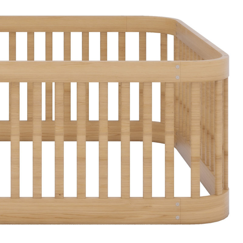 Structure de lit en bois avec clôture, Naturel