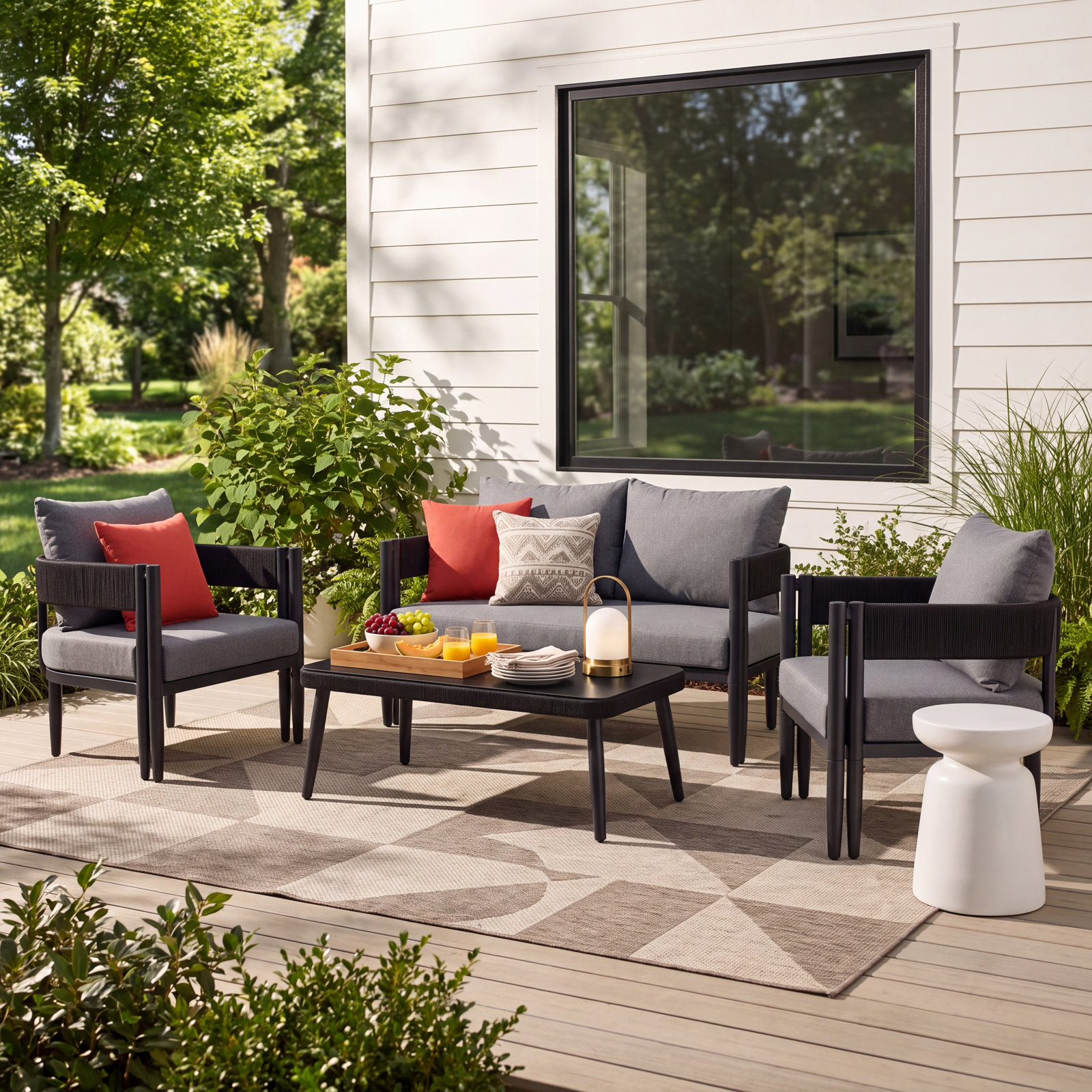 Viola 4-Person Patio Seating Group, Gray