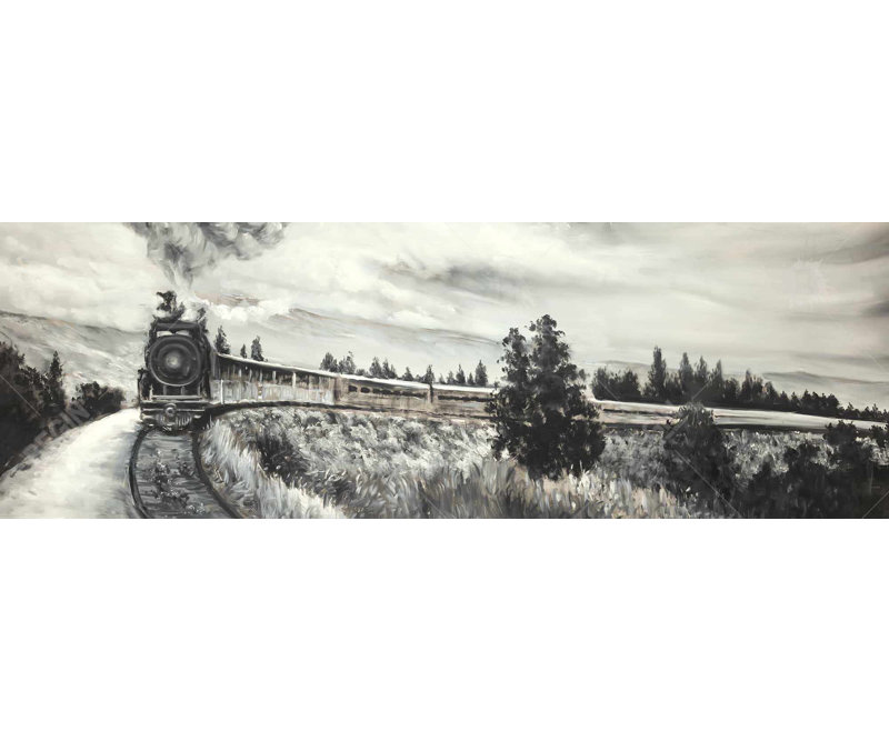 " Steam Engine Train ", 20" H x 60" W
