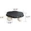 Table basse moderne en forme de nuage, ronde pétale avec pieds sphériques, adaptée aux enfants, plateau noir de jais et base blanche, 35 pouces-134488924