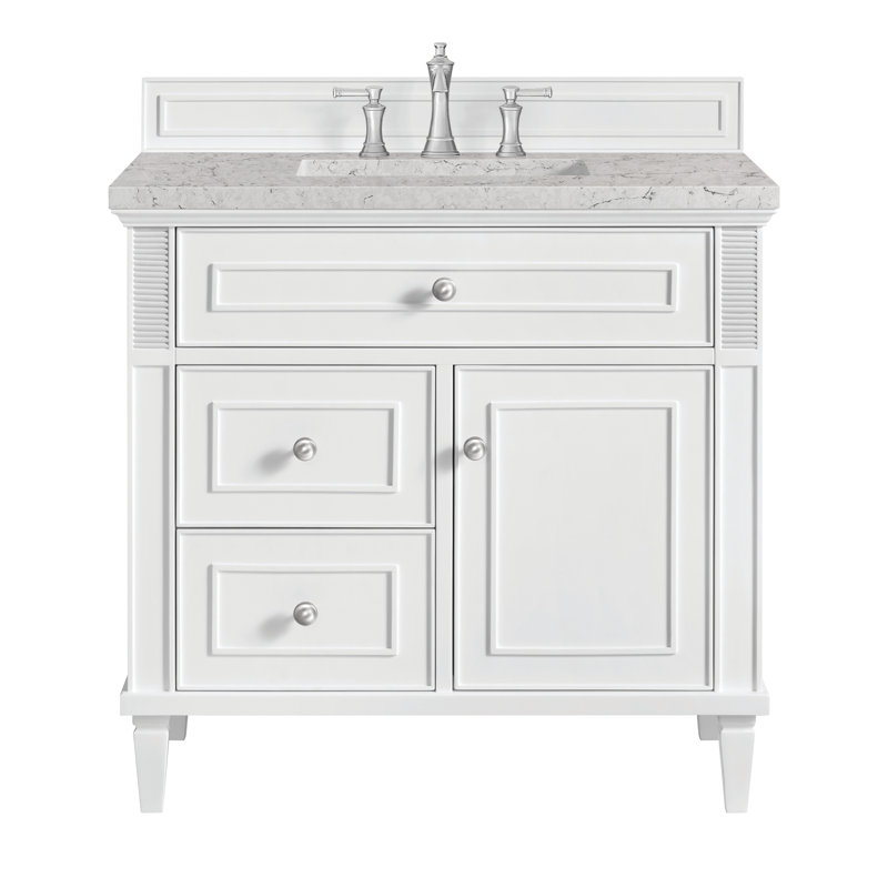Lorelai 36'' W Single Vanity, Eternal Jasmine Pearl, Bright White, 8" Widespread