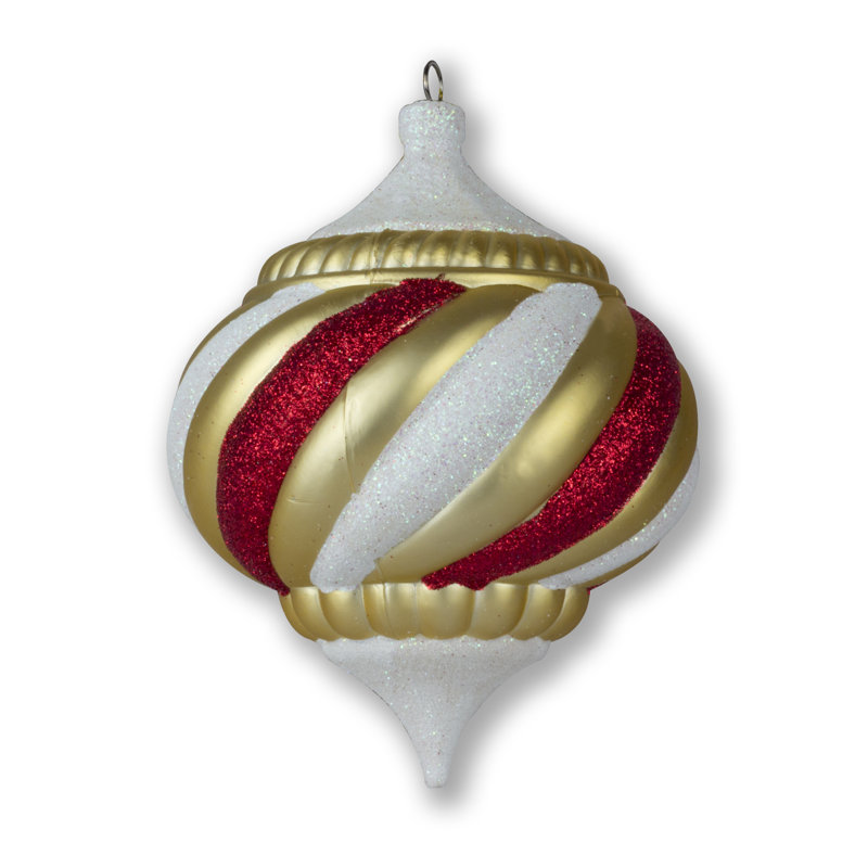 Onion-Shaped Ornament, White/Gold