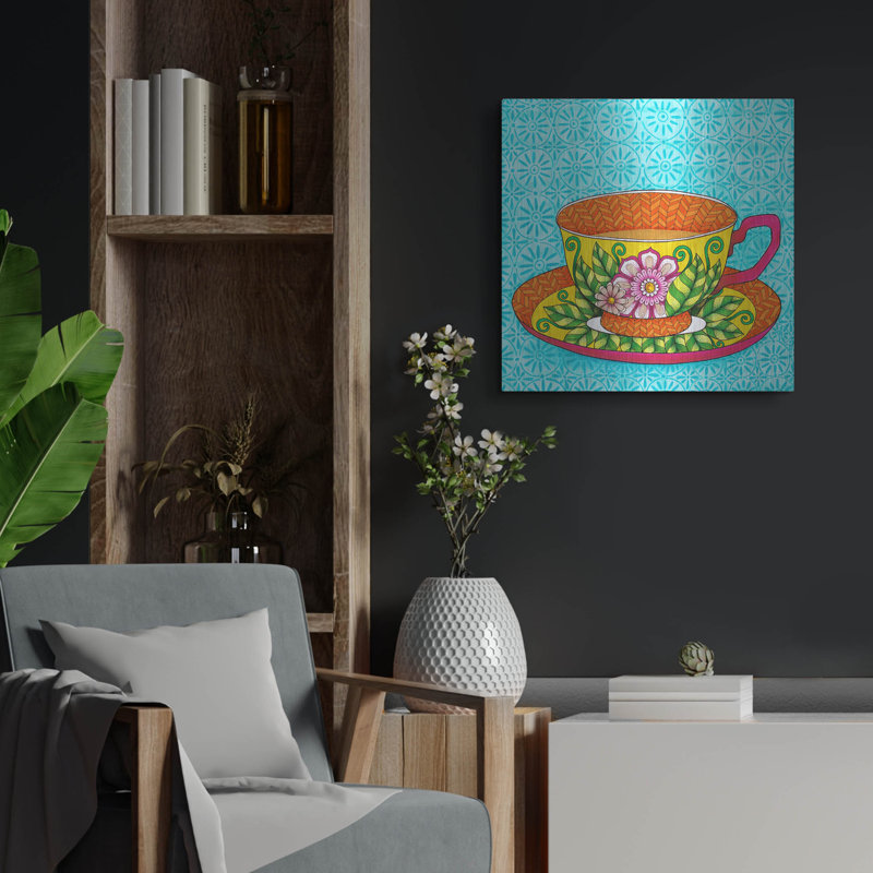 Art mural en métal «Yellow Tea» par Hello Angel Lark Manor ™