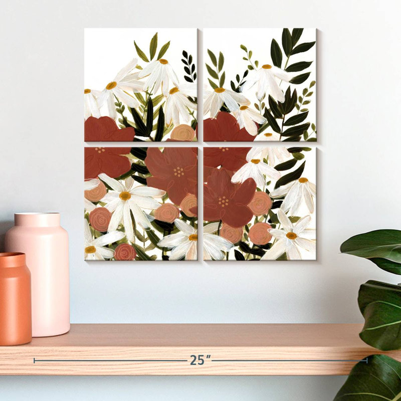 Harnek fleurs en terre cuite I, H 18 po x l 18 po