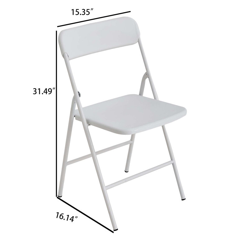 Ensemble de 4 chaises pliantes empilables en métal avec coussin en PP
