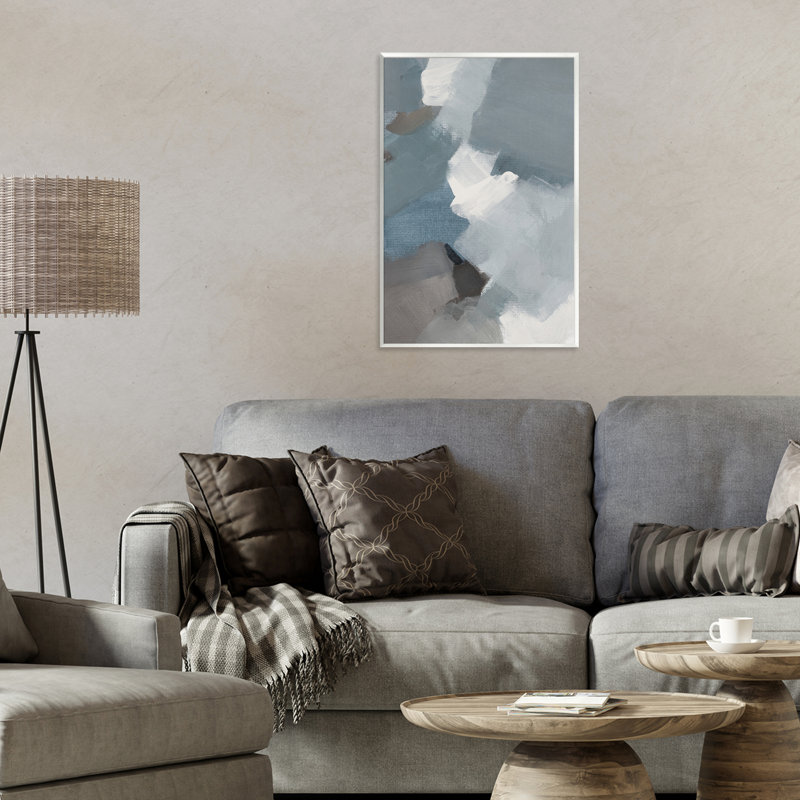 Plaque murale abstraite gris orageux, design par Lanie Loreth, H 19 po x l 13 po