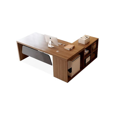 Bureaux en bois massif en L noyer