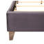 Grand lit rembourré gris pour un plaisir quotidien - structure de H 50 po x l 66 po x P 86 po et tête de lit rembourrée en velours et rembourrage en mousse