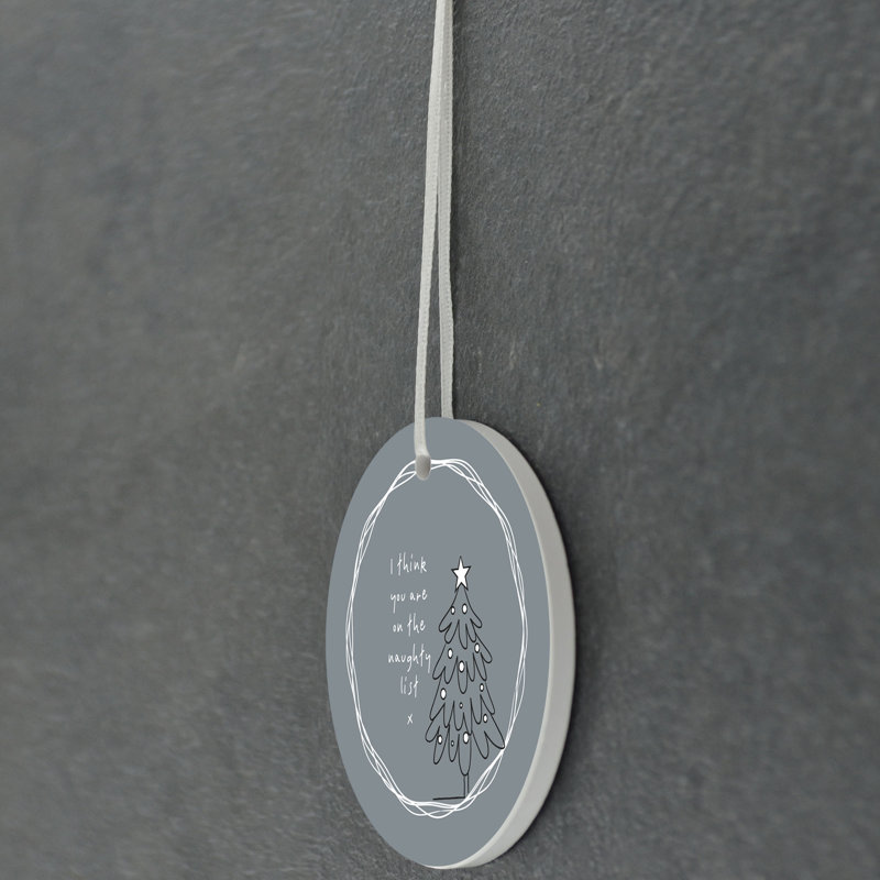 The Seasonal Aisle Naughty* List Circle Shaped Ceramic Ornament