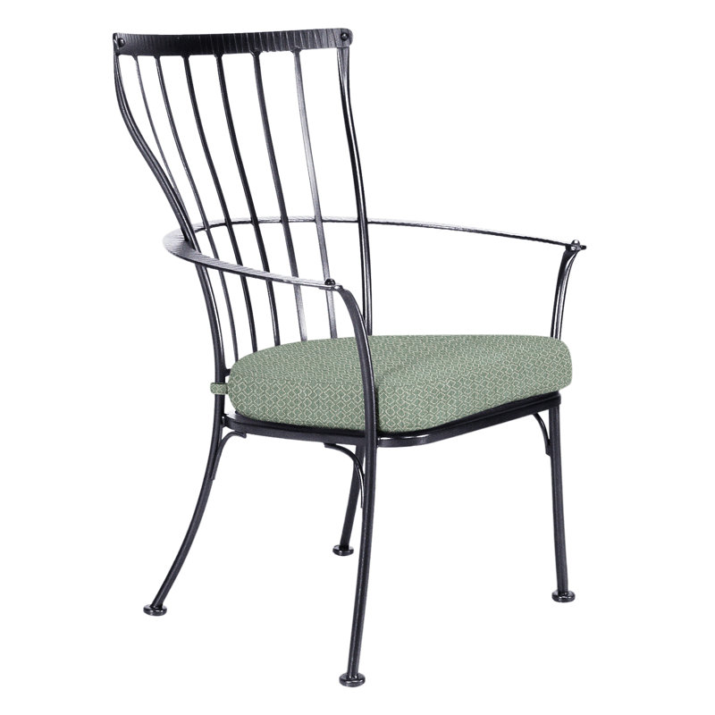 Monterra Outdoor Dining Armchair, Graphite, Flagship Stone Sunbrella®