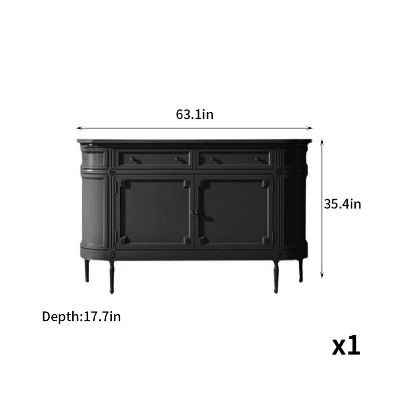 Buffet léger de luxe classique, Noir