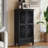 Rustic Tall Storage Cabinet With Drawer And Carved Wood Doors, Solid Wood Legs For Multi-Room Organization And Timeless Style.-1439895138