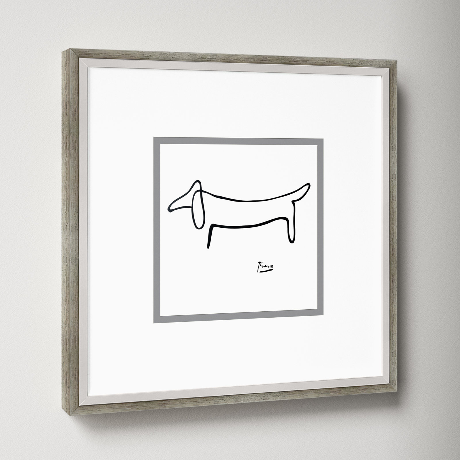 Midtown "Le Chien (The Dog)" Print, 16" H x 16" W, Svelte Matte White