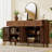 59" Walnut Vintage Sideboard Buffet, 150 Lbs Top Weight Capacity, Hand-Carved Hollow Doors, 2 Drawers 4 Doors Storage Credenza