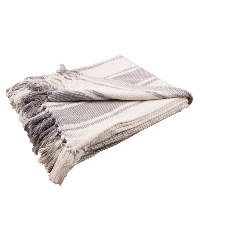 Channing Stripe Throw Blanket, Gray