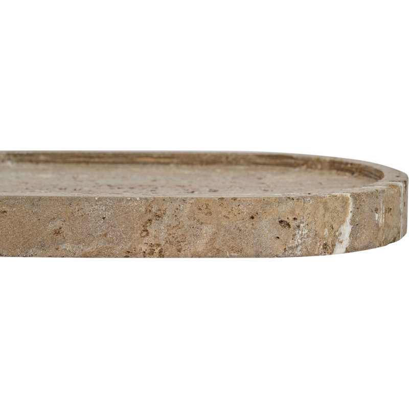 Ophelia Grey Travertine Tray, Grey Travertine