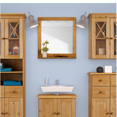 Vernita Wood Flat Wall Mirror
