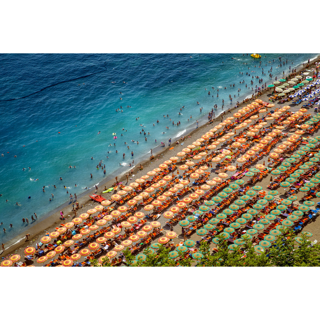Beach In Positano - Wrapped Canvas Print