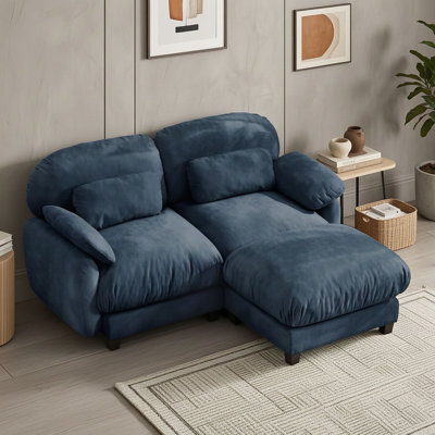 Canapé de coin modulable deux places avec pouf amovible