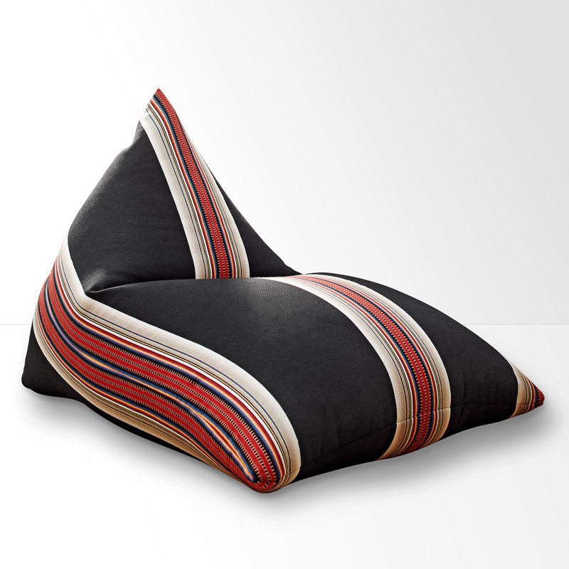 Sunbrella® Outdoor Friendly Bean Bag Lounger, Black/Red Polystyrene