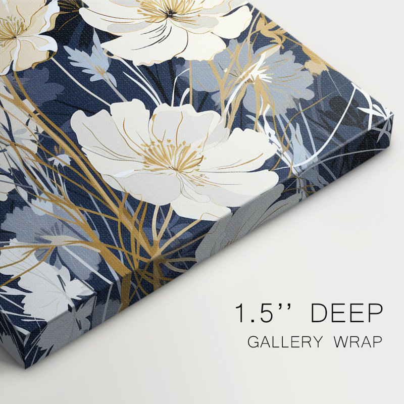 FLORAL Series CCCCL XXV - Toile tendue avec châssis de qualité supérieure - Prêt à être accroché, H 18 po x l 12 po