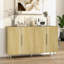 Buffet d'appoint cannelé avec tablettes réglables-580191103