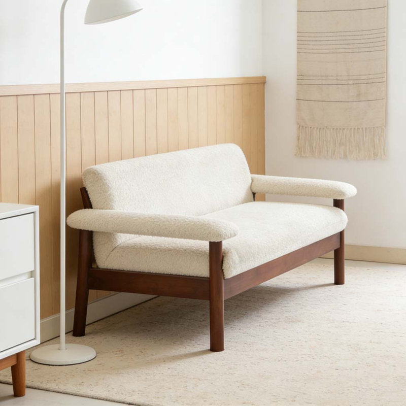 Causeuse 72,8 "avec coussins d'accoudoirs, Beige