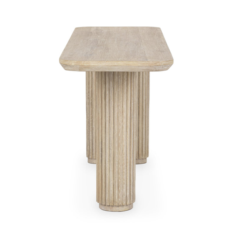 Vander 72'' W Solid Wood Console Table, Cream Washed