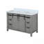 Meuble-lavabo simple 48 po x P 22 po, comptoir en marbre de culture