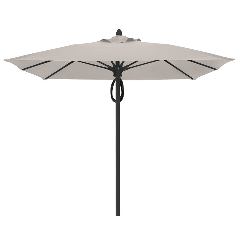 Parasol de marché carré 7,5 pi Prestige, Blanc, Taupe
