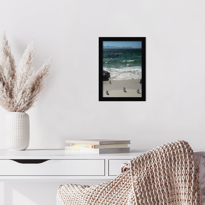 Coming In to the Beach by Shot by Clint Wood Framed Wall Art Print, 13" H x 10" W, Black