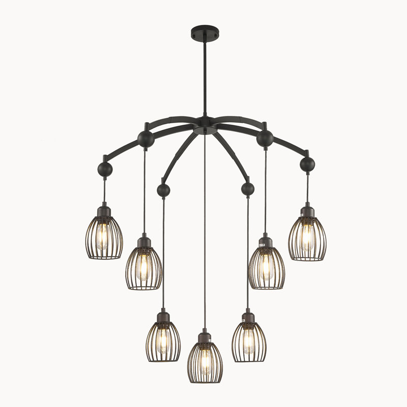 Pleuvoir 7 - Light Dimmable Classic / Traditional Chandelier, Black
