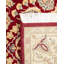 Tapis unique en laine rouge / beige / bleu 4 pi 2 po x 6 pi 4 po Mogul