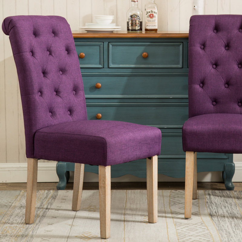 Charlotte Tufted Upholstered Parsons Chair, Purple