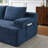 Multifunctional Blue Corduroy Sofas, Comfortable Modular Design For Home