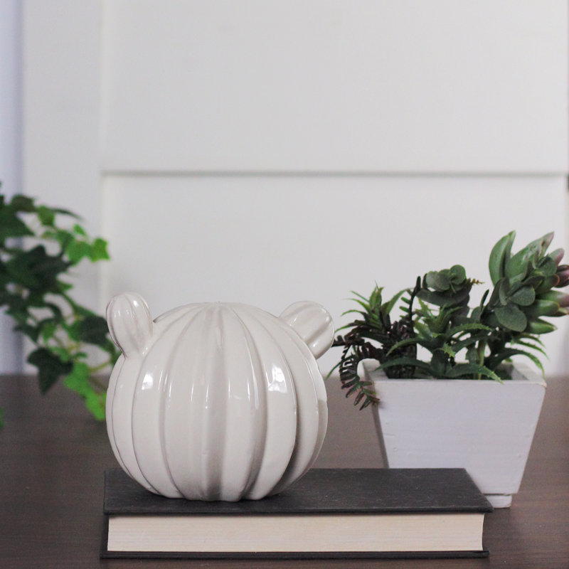 Ceramic Cactus Bud Tabletop Decor, Off White