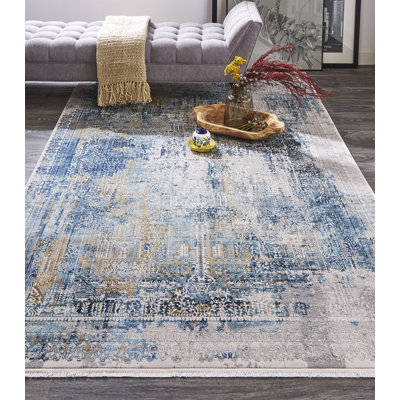 Tapis bleu / gris Whitten